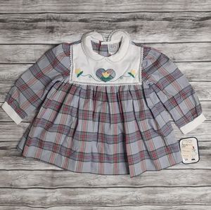 Vintage New Nana's Pet Blue Plaid Dress Size 2t